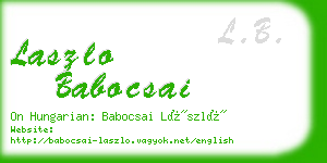 laszlo babocsai business card